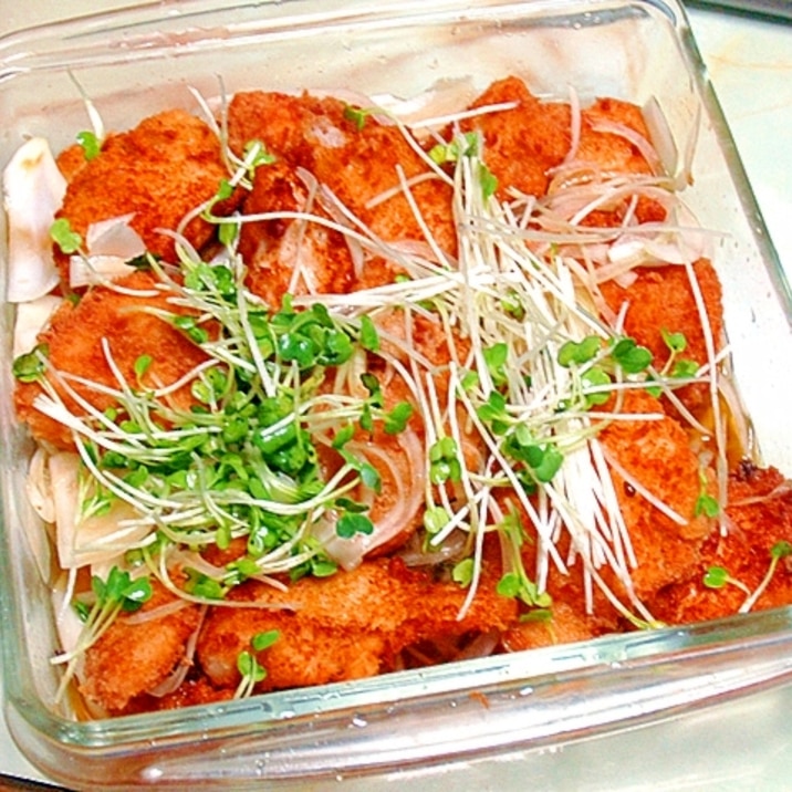 さっぱりといける!鶏屋さんのチキンカツの甘酢漬け♪